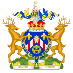 Heraldic achievement of Nicholas Houson.png